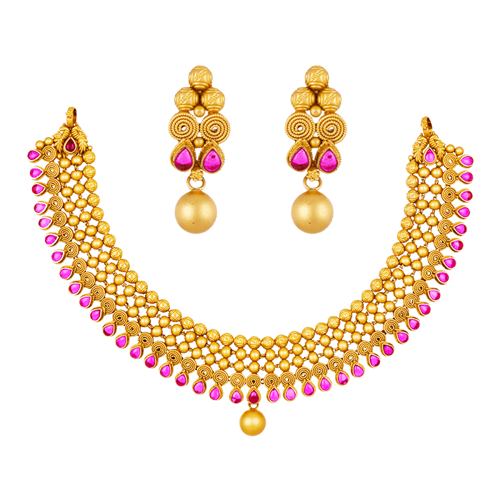 Gold Necklace PNG Background