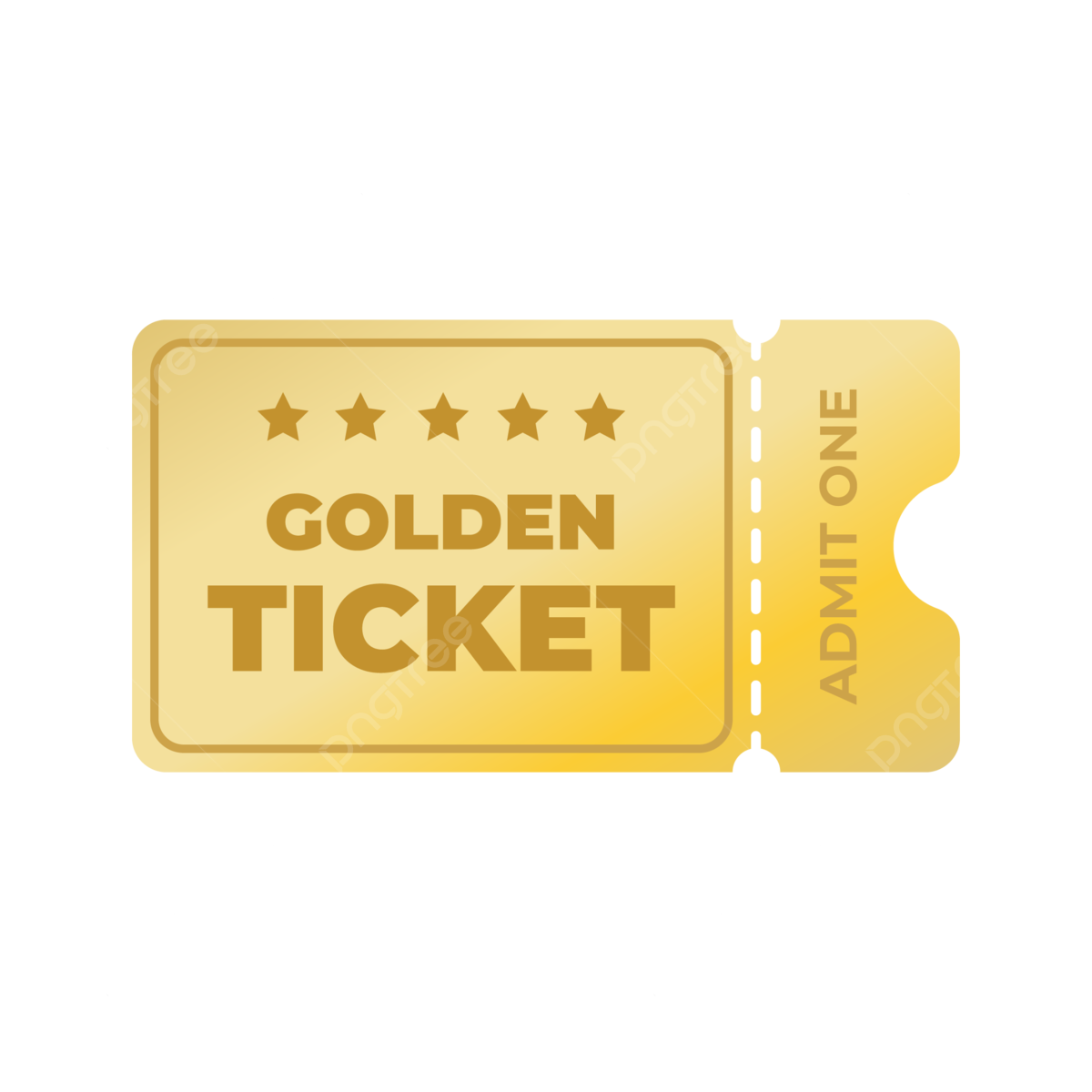 Golden Ticket PNG Images HD