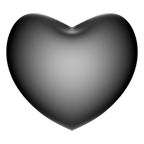 Heart Black PNG Photo