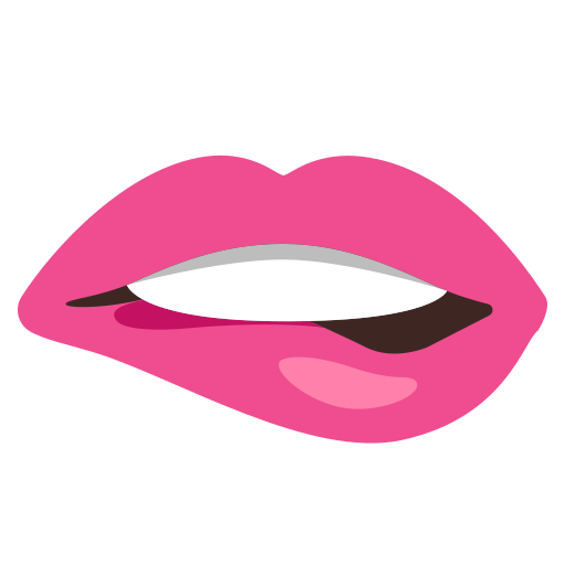 Lip Bite Emoji PNG Cutout