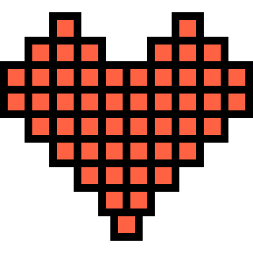Pixelated Heart No Background