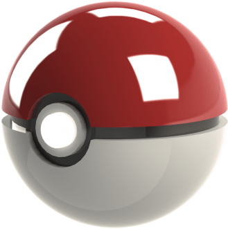 3D Pokeball, Pokemon ball png