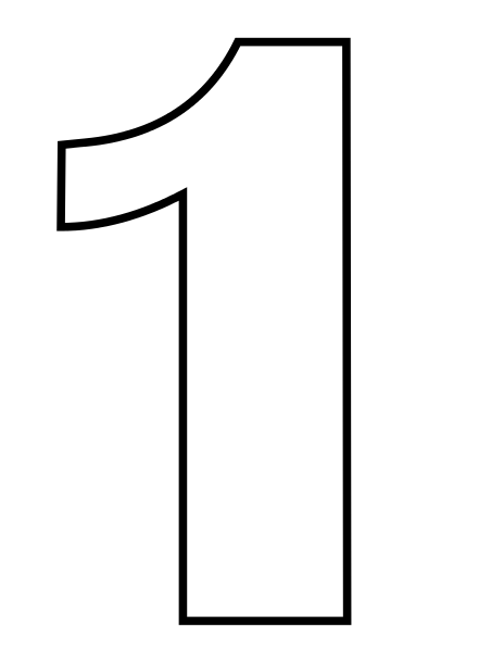 1 Number PNG