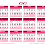 2020 Calendário transparente