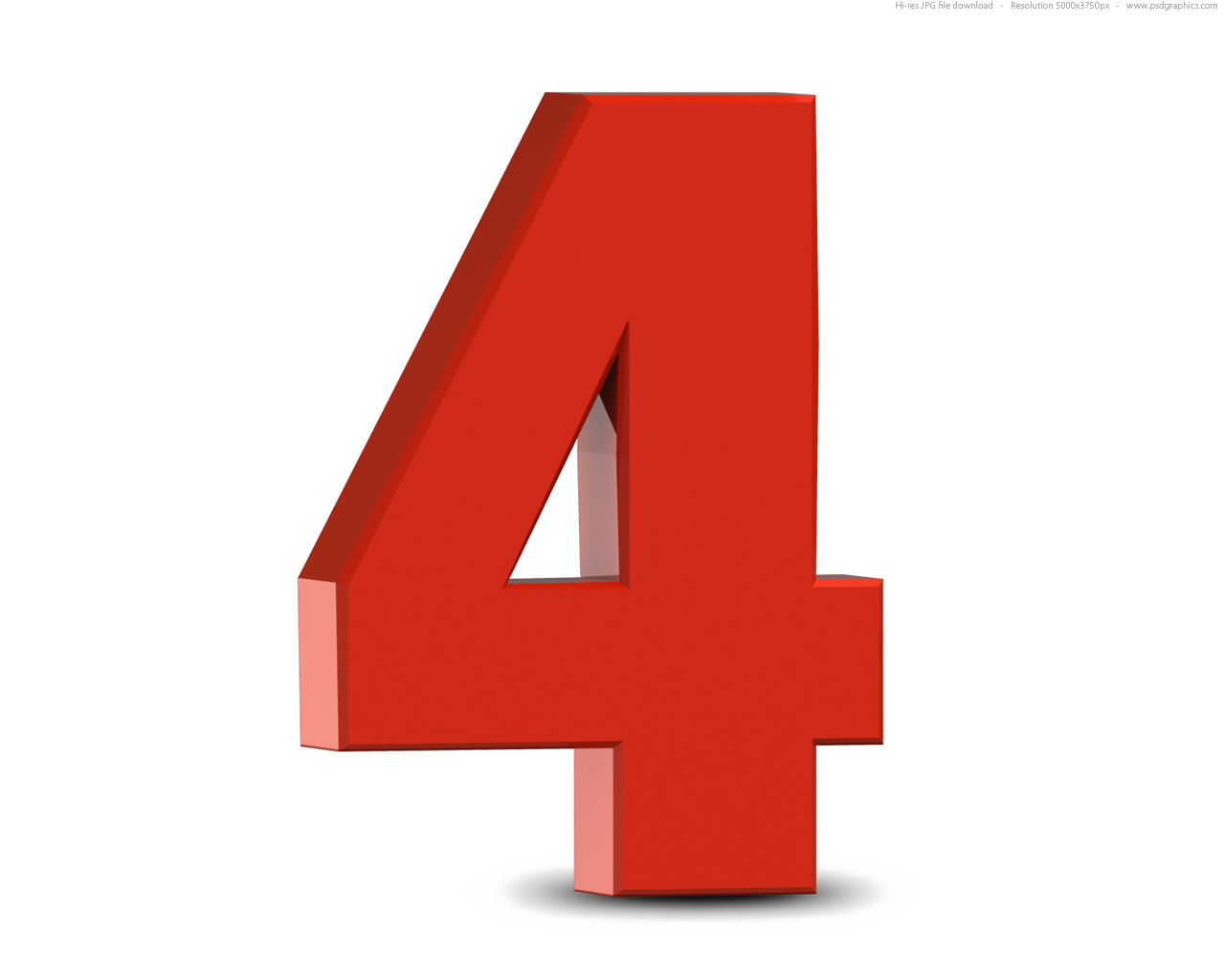 4 Number PNG Clipart