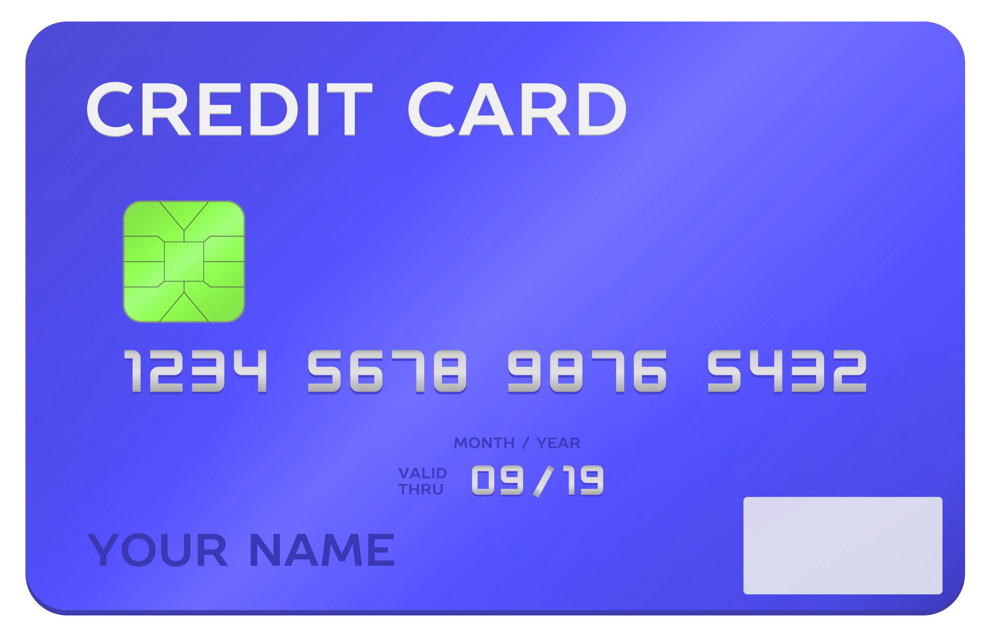บัตรเครดิตสีน้ำเงิน png