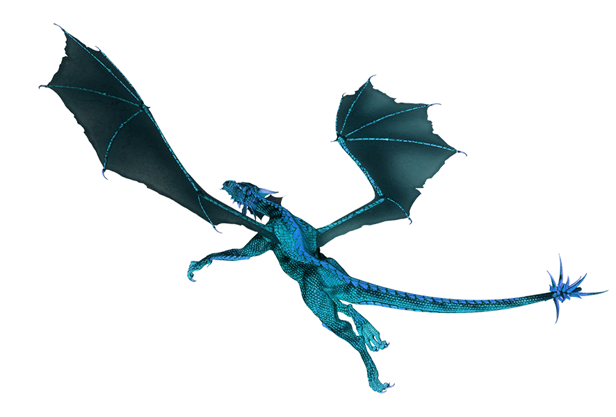 Синий дракон прозрачный