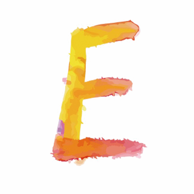 E Letter PNG -afbeelding