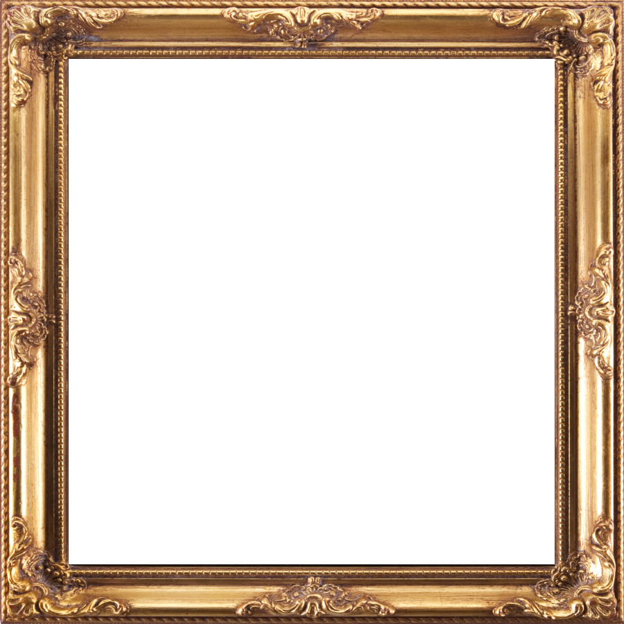 Golden Square Frame PNG Clipart