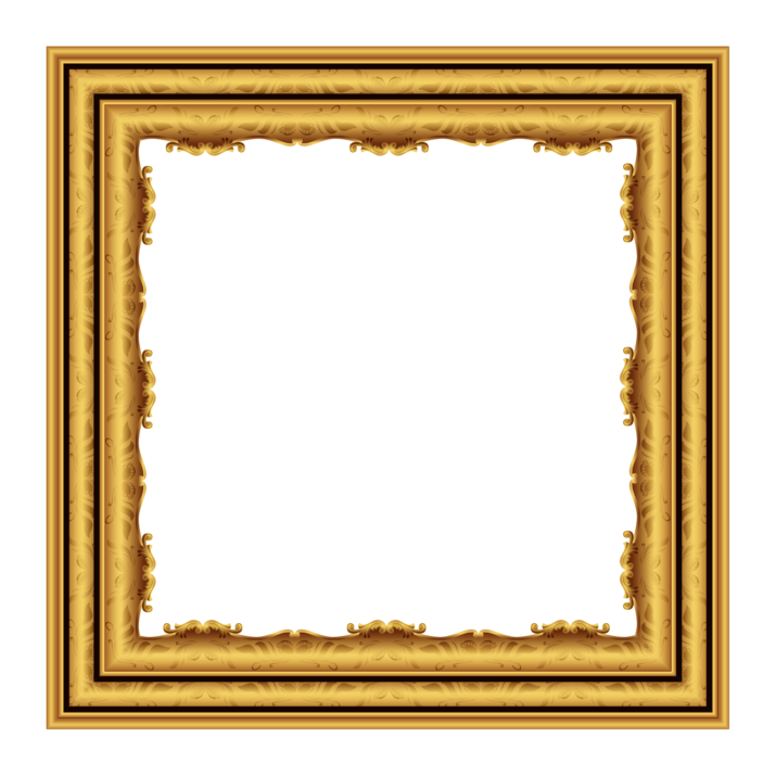 Golden Square Frame PNG File