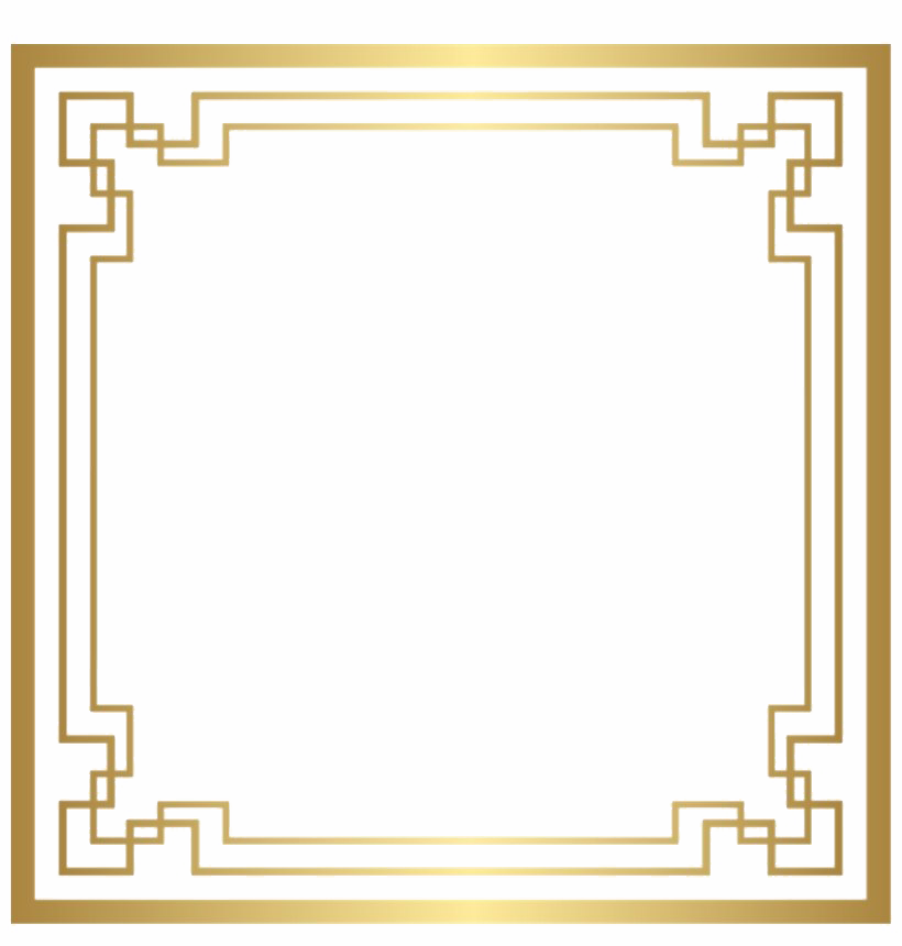 Golden Square Frame PNG Image