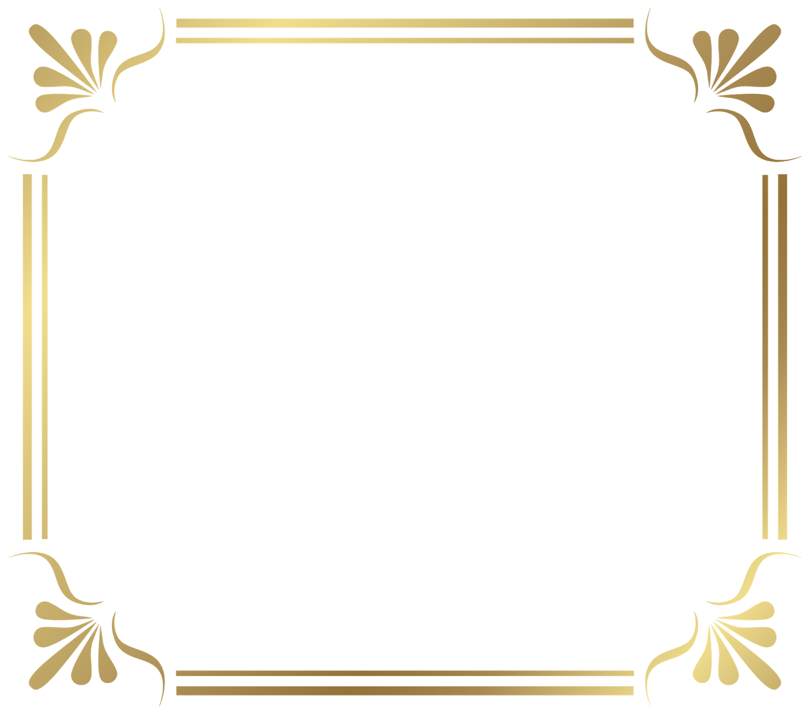 Golden Square Frame PNG Picture