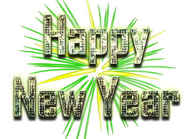 Happy New Year Word PNG Free Download