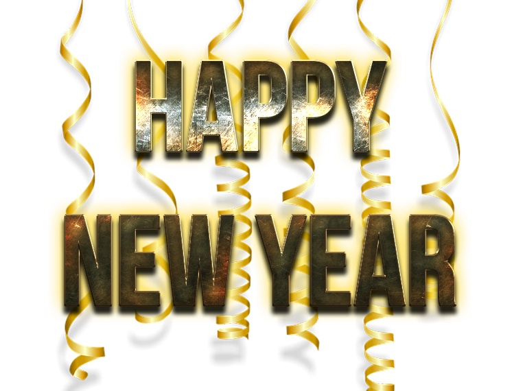 Happy New Year Word PNG Image