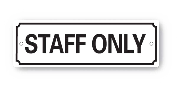 Staff Only Sign PNG File