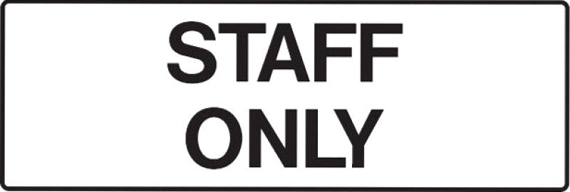 Staff Only Sign PNG Free Download