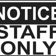 Staff Only Sign PNG Free Image