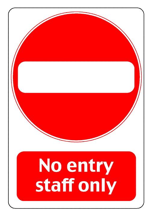 Staff Only Sign PNG HD Image