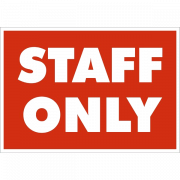 Staff Only Sign PNG Image File