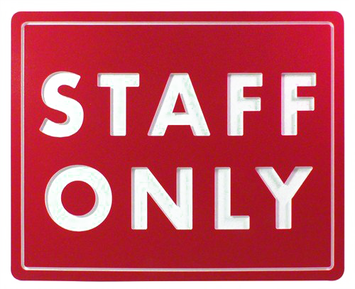 Staff Only Sign Transparent
