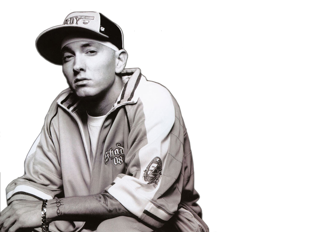 Eminem Wearing Cap And T-Shirt PNG