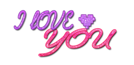 I Love You Text Glitter Text PNG