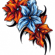 Image PNG de tatouage de fleur