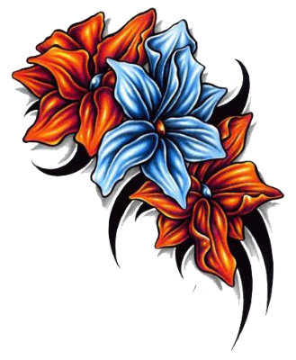 Gambar tato bunga png