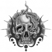 Image PNG gratuite de tatouage du crâne