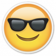 Visage souriant avec des lunettes de soleil emoji PNG