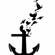 Ang mga tattoo ng anchor ay transparent