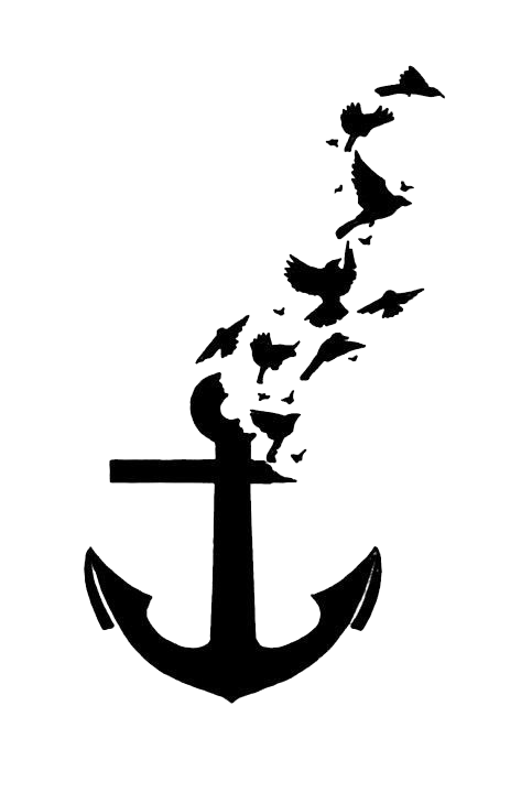 Ang mga tattoo ng anchor ay transparent