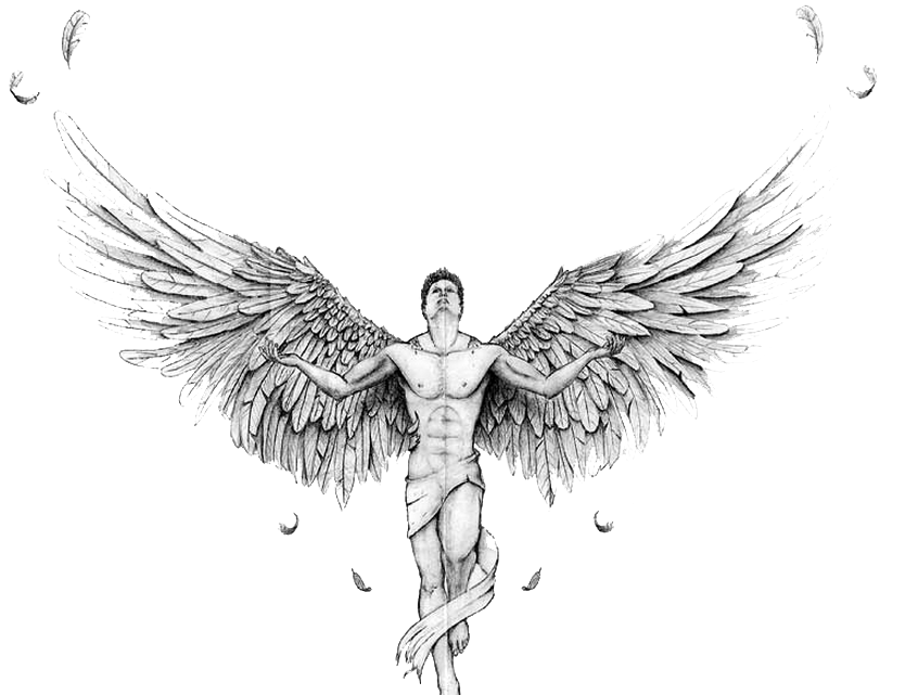 Ангел татуировки прозрачные.