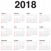 File di immagine PNG del calendario 2018