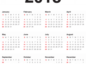 2018 Calendar PNG Image File