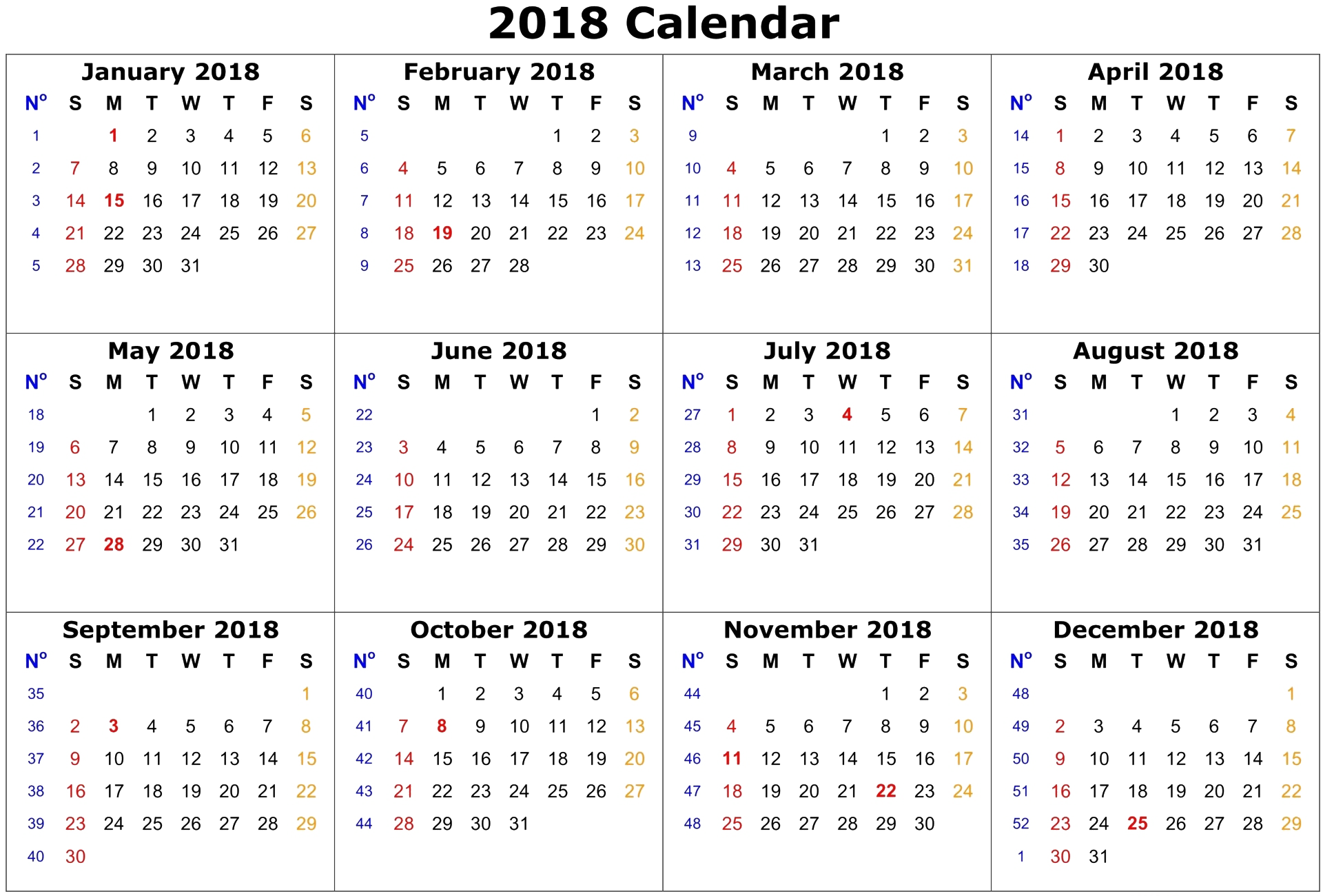 2018 Calendar PNG Pic Background