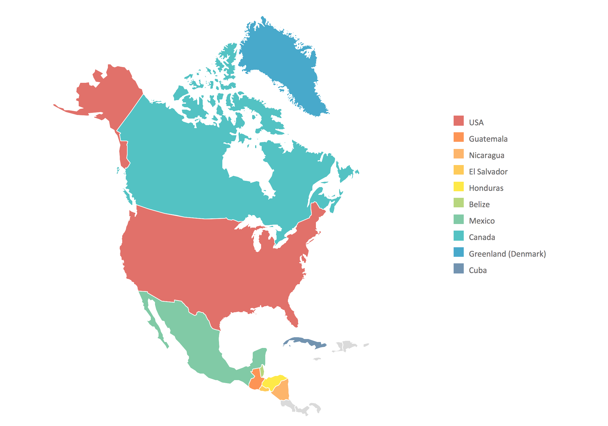 خريطة أمريكا الشمالية