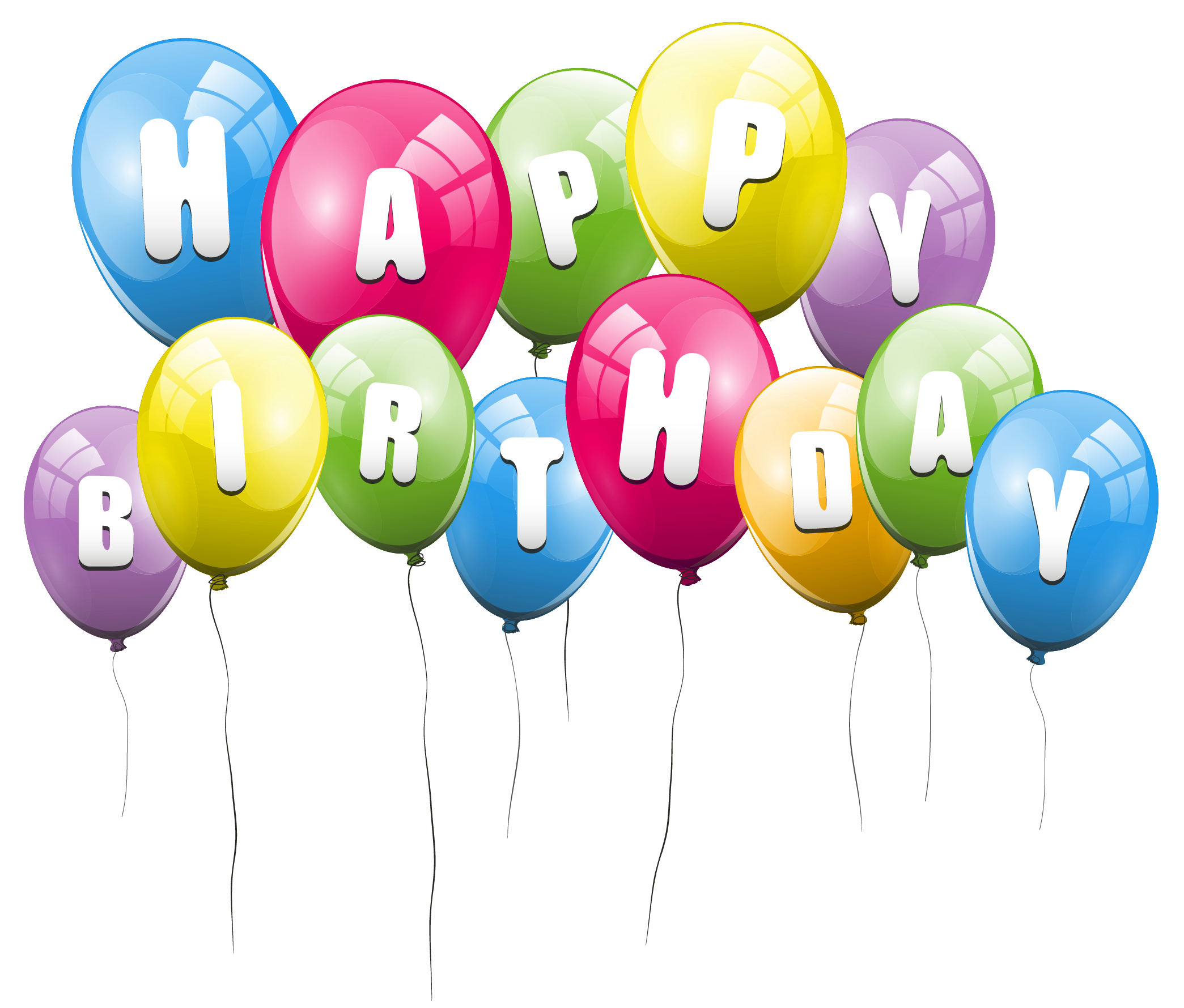 Happy Birthday Balloons PNG File Download Free