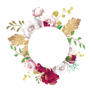 Round floral frame