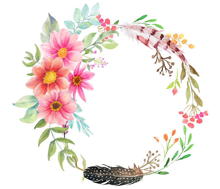 Round floral frame png I -download ang imahe