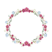 Round floral frame png pic