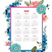 File trasparente del calendario 2020 di tutti i mesi