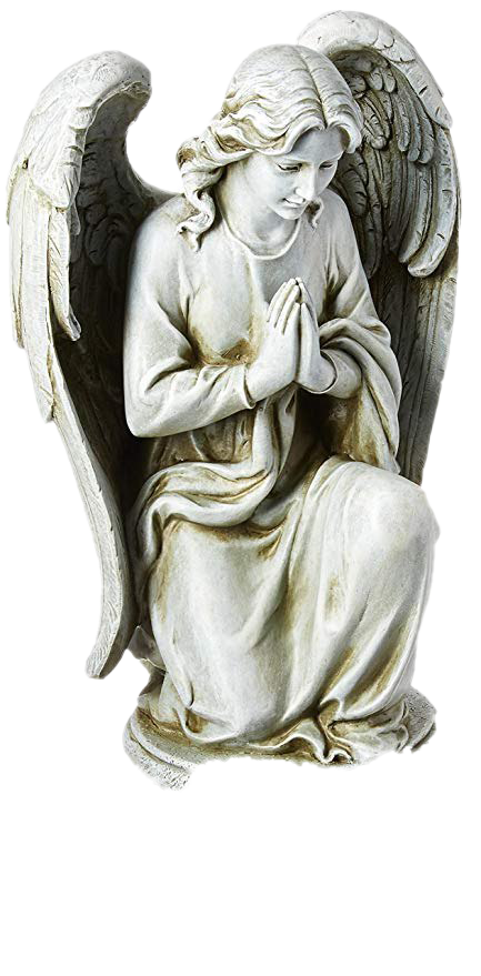 Engel biddende knielende transparant
