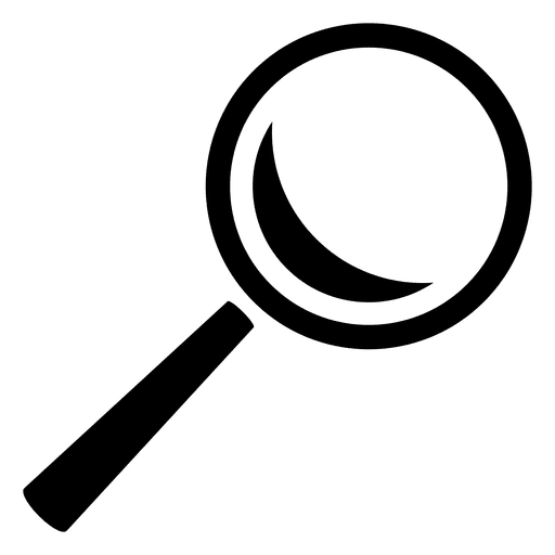 Itim na magnifying glass png