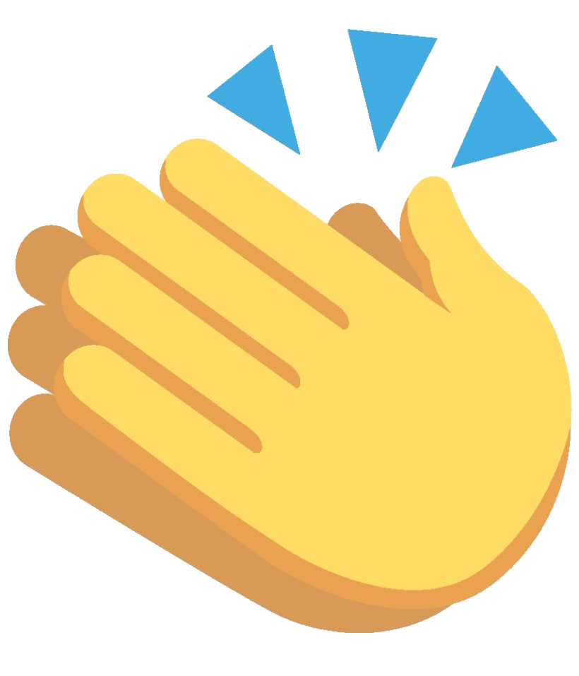 Mãos aplaudindo emoji transparente