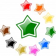 Colorful Glossy Star PNG