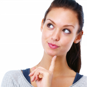 Deep Thinking Woman PNG Picture