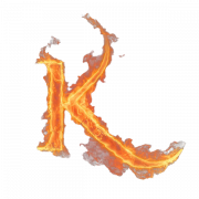 Fire K Letter PNG -afbeelding
