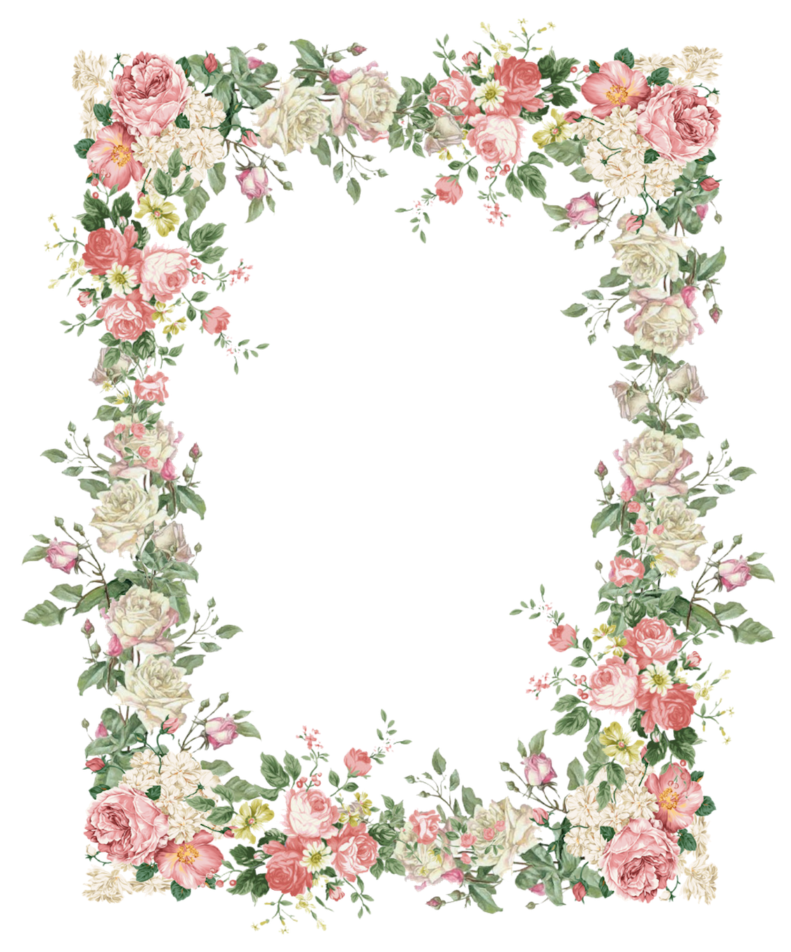 Image PNG du cadre de fleurs