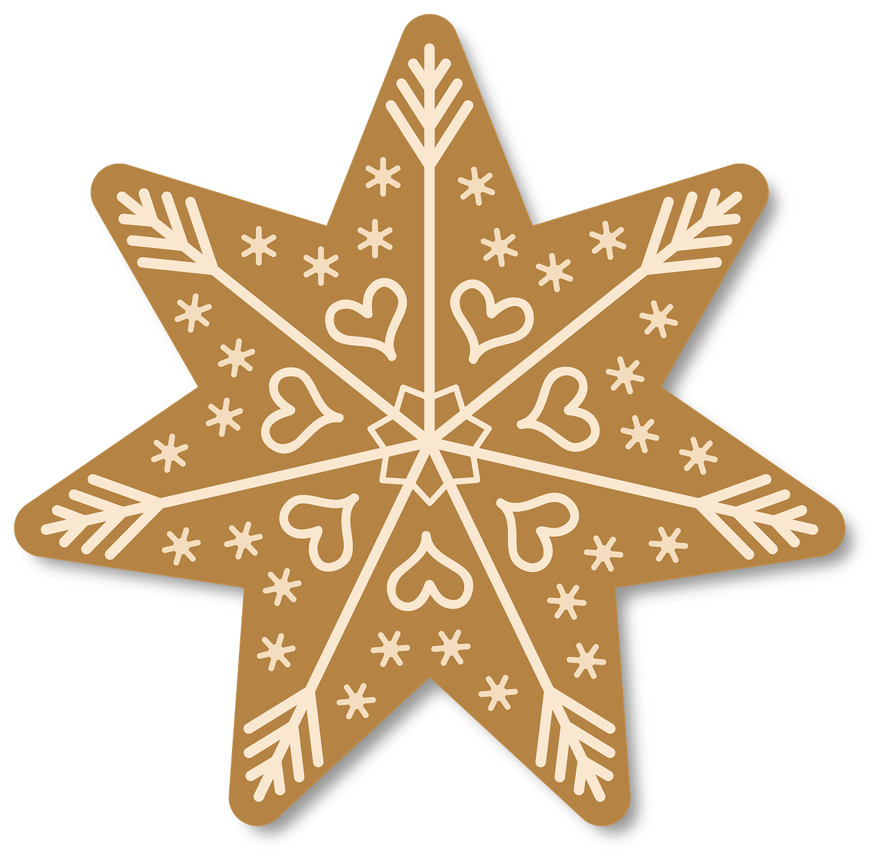 Gingerbread Christmas Star PNG
